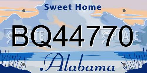 BQ44770 Alabama License Plate