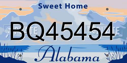 BQ45454 Alabama License Plate