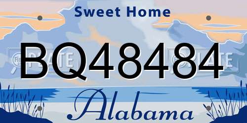 BQ48484 Alabama License Plate