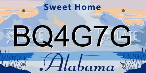BQ4G7G Alabama License Plate