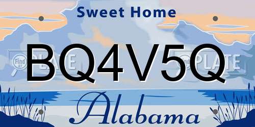 BQ4V5Q Alabama License Plate