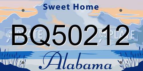 BQ50212 Alabama License Plate