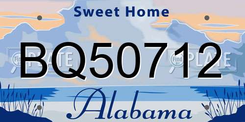 BQ50712 Alabama License Plate