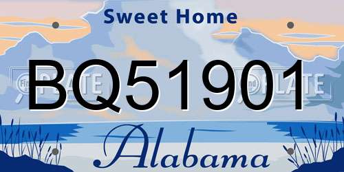 BQ51901 Alabama License Plate