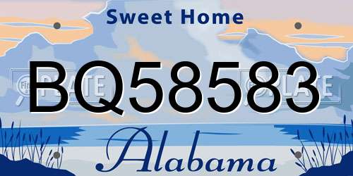 BQ58583 Alabama License Plate