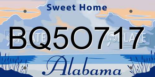 BQ5O717 Alabama License Plate