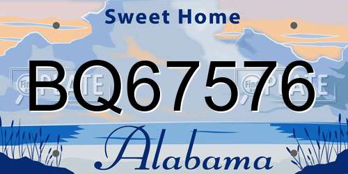 BQ67576 Alabama License Plate