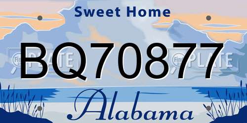 BQ70877 Alabama License Plate