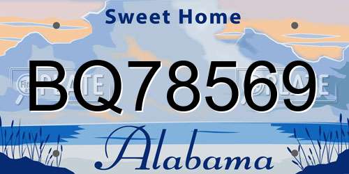 BQ78569 Alabama License Plate