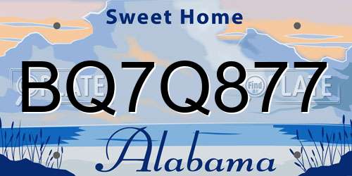 BQ7Q877 Alabama License Plate