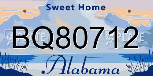 BQ80712 Alabama License Plate