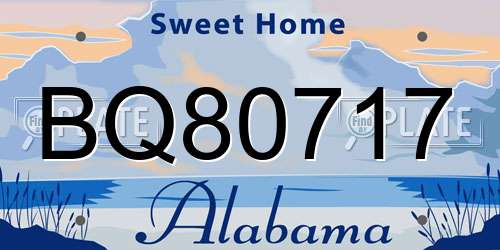 BQ80717 Alabama License Plate