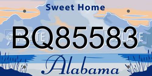 BQ85583 Alabama License Plate