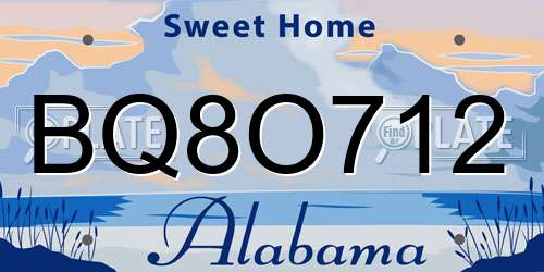 BQ8O712 Alabama License Plate