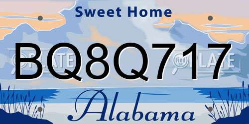BQ8Q717 Alabama License Plate