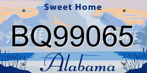 BQ99065 Alabama License Plate