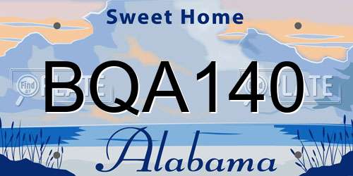 BQA140 Alabama License Plate