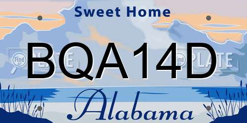 BQA14D Alabama License Plate