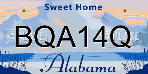 BQA14Q Alabama License Plate