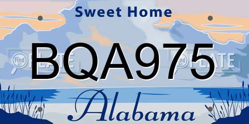 BQA975 Alabama License Plate