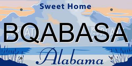 BQABASA Alabama License Plate