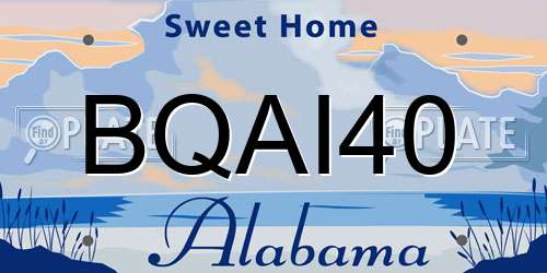 BQAI40 Alabama License Plate