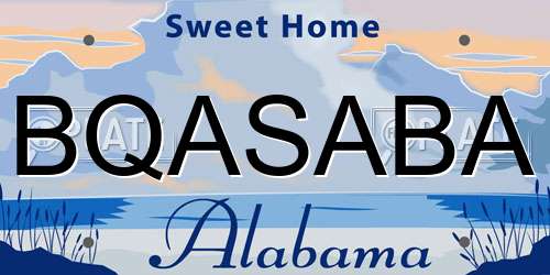 BQASABA Alabama License Plate