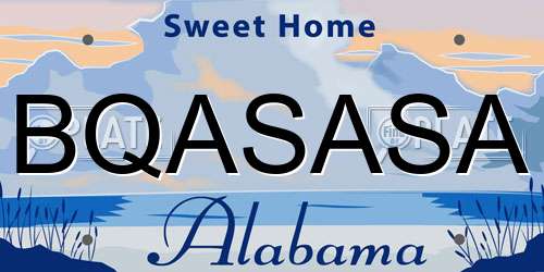 BQASASA Alabama License Plate