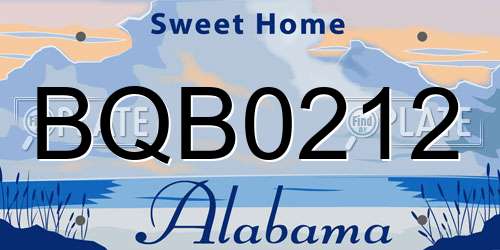 BQB0212 Alabama License Plate