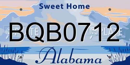BQB0712 Alabama License Plate