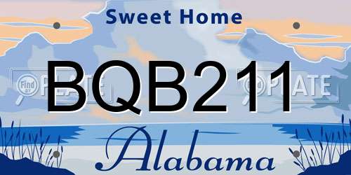 BQB211 Alabama License Plate