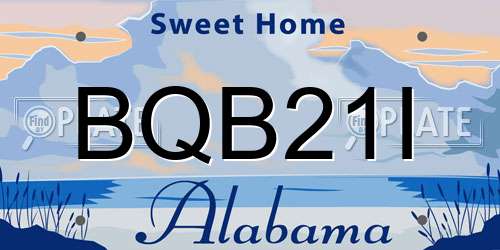 BQB21I Alabama License Plate