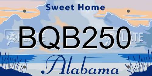BQB250 Alabama License Plate