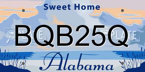 BQB25Q Alabama License Plate