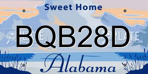 BQB28D Alabama License Plate