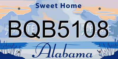 BQB5108 Alabama License Plate