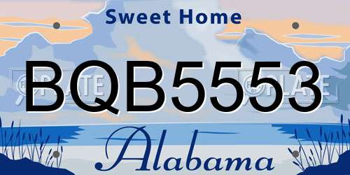 BQB5553 Alabama License Plate