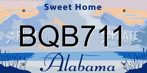 BQB711 Alabama License Plate
