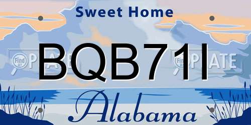 BQB71I Alabama License Plate