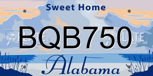 BQB750 Alabama License Plate