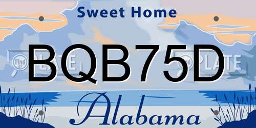 BQB75D Alabama License Plate