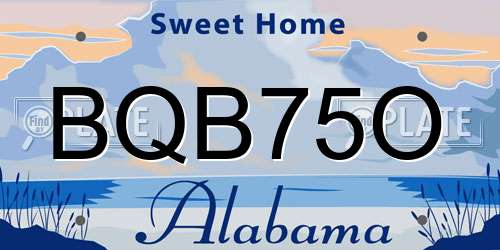 BQB75O Alabama License Plate