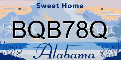 BQB78Q Alabama License Plate