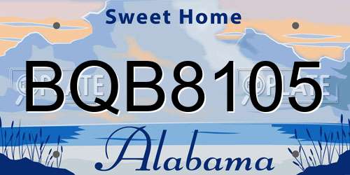 BQB8105 Alabama License Plate