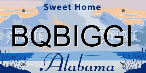 BQBIGGI Alabama License Plate