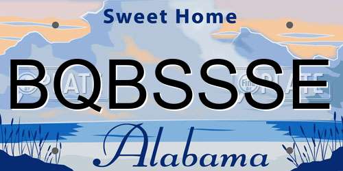 BQBSSSE Alabama License Plate