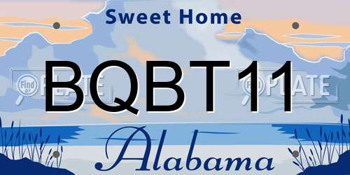 BQBT11 Alabama License Plate