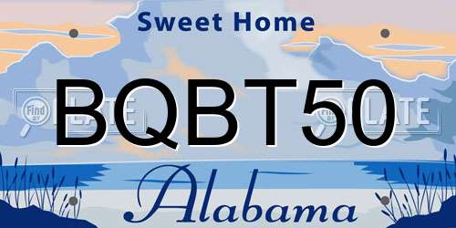 BQBT50 Alabama License Plate