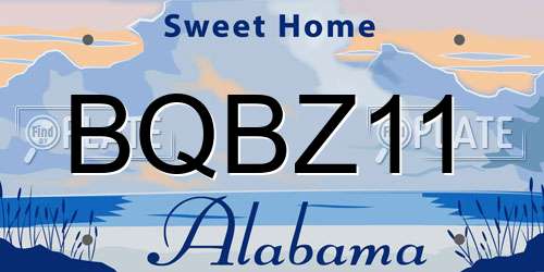 BQBZ11 Alabama License Plate