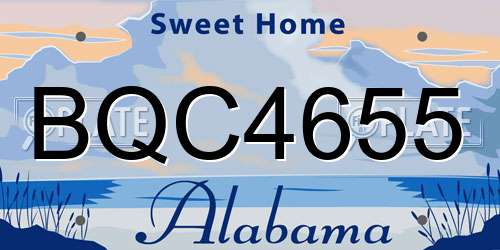 BQC4655 Alabama License Plate